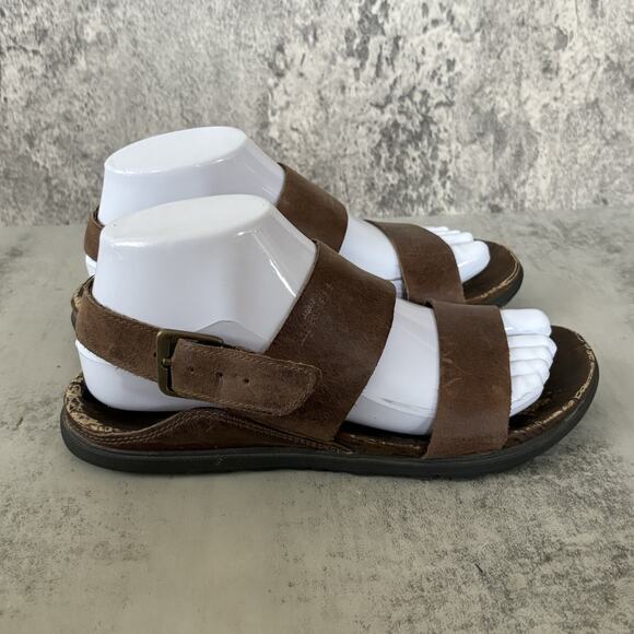 Womens 7 Merrell Around Town Back Strap Sandals Brown Leather Slingback Casual - Picture 4 of 9
